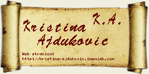 Kristina Ajduković vizit kartica